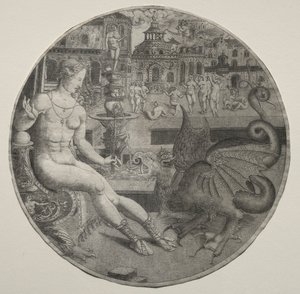 Naakte vrouw en een draak, 1523