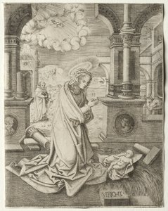De geboorte van Christus door Allaert Claesz