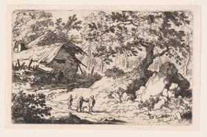 De ruïneuze cottage door Allaert van Everdingen