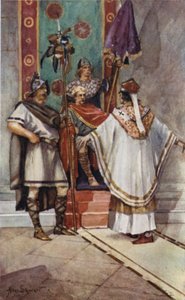 Sint Paulinus en koning Edwin door Allan (after) Stewart