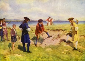 De eerste internationale viersome, golfers in de 17e eeuw