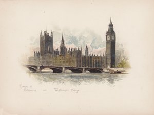 Bekend Londen: Houses of Parliament en Westminster Bridge door Allan F. Barraud