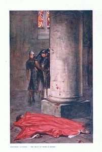 Canterbury Cathedral: De dood van Thomas A Beckett, illustratie uit 