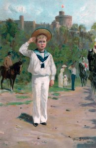 Edward, Prins van Wales, groet de kleuren door Allan Stewart