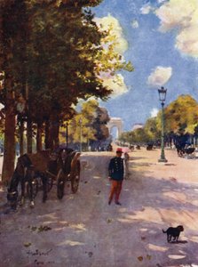 Parijs: Champs-Elysées en de Arc de Triomphe