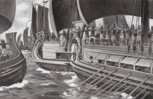Het eerste zeeslag in de geschiedenis door Allan Stewart