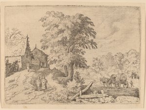 Kar met twee trekpaarden