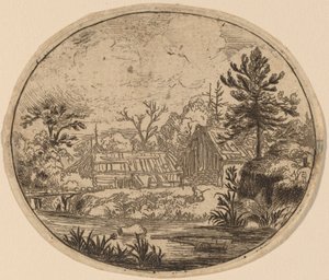 Hamlet aan de Oever van een Rivier door Allart van Everdingen