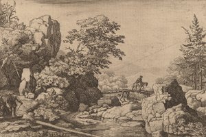 Ruiter op een Brug, waarschijnlijk c. 1645-1656 door Allart van Everdingen