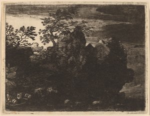 Grote rots aan de rivier door Allart van Everdingen