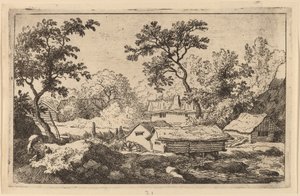 Molen onder een waterval door Allart van Everdingen