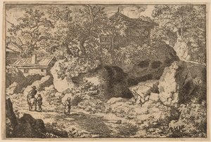 Boer te paard, waarschijnlijk ca. 1645-1656 door Allart van Everdingen