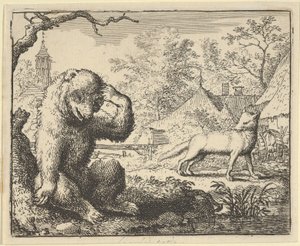 Renard maakt grapjes over de beer, 1650-75 door Allart van Everdingen