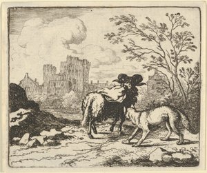 Renard Stuurt de Ram Terug naar de Leeuw met een Pakket Bevatten het Hoofd van het Konijn