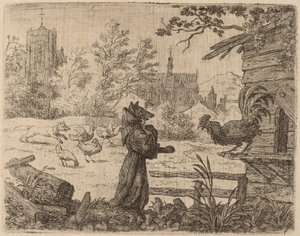 Reinaert vermomd als monnik, waarschijnlijk c. 1645-1656 door Allart van Everdingen