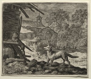 Reinaert de Vos: Reinaert bedriegt de kat door Allart van Everdingen
