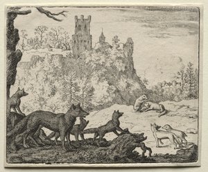 Reinaert de Vos: Reinaert en de Das vertrekken naar het hof door Allart van Everdingen