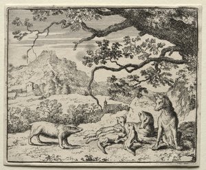 Reinaert de Vos: De Das Roept Reinaert naar het Hof door Allart van Everdingen