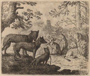 Reinaerts familieleden pleiten voor hem, waarschijnlijk ca. 1645-1656 door Allart van Everdingen
