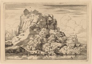 Rivier aan de Voet van een Hoge Rots door Allart van Everdingen