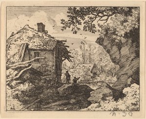 Strohut gezien van achteren, waarschijnlijk c. 1645-1656 door Allart van Everdingen
