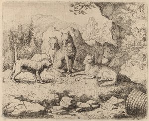 De Kat Gestuurd als Boodschapper, waarschijnlijk ca. 1645-1656 door Allart van Everdingen