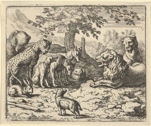 De Leeuw Neemt het Advies van de Andere Dieren voor de Straf van Renard door Allart van Everdingen