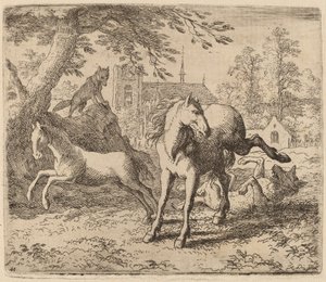 De Merrie en de Wolf door Allart van Everdingen