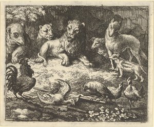 De Haan Beschuldigt Renard van het Vermoorden van zijn Kip, 1650-75 door Allart van Everdingen