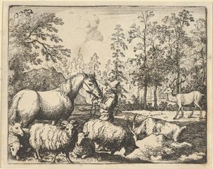 Het Verhaal van het Paard dat Wraak Wil op het Hert, 1650-75 door Allart van Everdingen