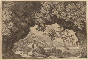Uitzicht door een doorboorde rots, waarschijnlijk ca. 1645-1656 door Allart van Everdingen
