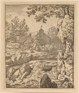 Waterval, waarschijnlijk ca. 1645-1656 door Allart van Everdingen