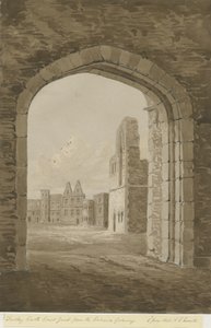 Dudley Castle - De Donjon: rood-sepia tekening, 8 jun 1843