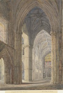 Interieur van de kathedraal van Lichfield - Noord Transept: aquarel