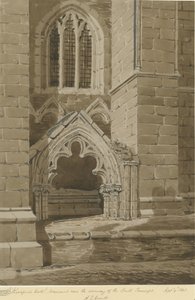 Lichfield Kathedraal - Zuid Transept: rode sepia tekening, 9 sep 1842 door Allen Edward Everitt