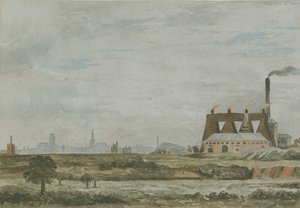 Wolverhampton - Zuidelijk uitzicht: aquarel schilderij, nd [ca. 1830] door Allen Edward Everitt