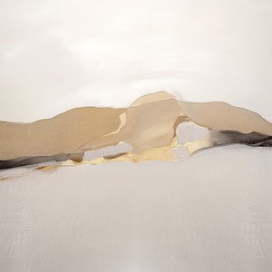 Goudkleurig abstract landschap door Alma