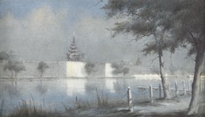 De gracht bij Mandalay bij maanlicht, 1924