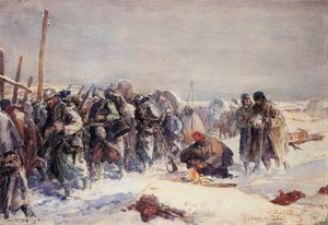 Het terugtrekken van het Oostenrijks-Hongaarse leger van het Servische front, 3 december door Almery Lobel Riche