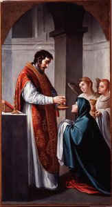 De Maagd ontvangt de Communie van St. Johannes de Doper