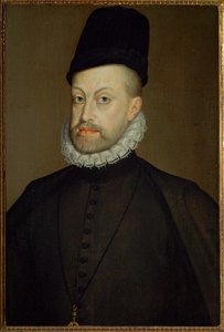 Koning Filips II van Spanje, zoon van keizer Karel V en Isabella van Portugal (schilderij op doek) door Alonso Sanchez Coello