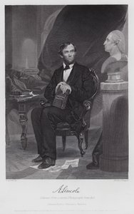Abraham Lincoln (gravure) door Alonzo (after) Chappel