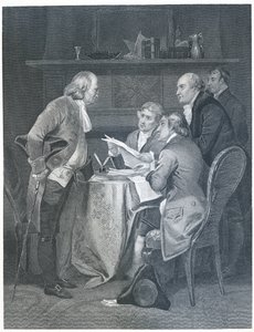 Het Opstellen van de Onafhankelijkheidsverklaring in 1776, 1859 door Alonzo Chappel