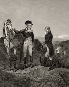 Eerste ontmoeting van George Washington en Alexander Hamilton, uit 