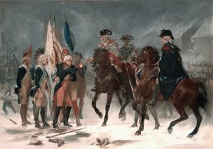 Overgave van kolonel Rall bij de Slag om Trenton, 26 december 1776