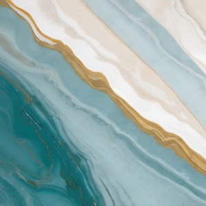Goudkleurige blauwgroene stroom