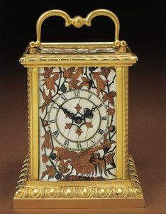 Koetsklok, uit een Napoleon III vierdelige bureauset, marqueterie door Duvinage en Harinckouk, ca. 1877 door Alphonse Gustave Giroux