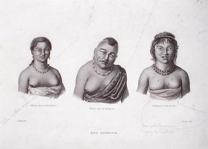 Vrouwen van de Hawaiiaanse hoofden van de Sandwich-eilanden, c.1824