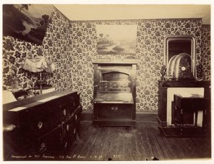 Moord op Lady Leprince ... Zicht op de slaapkamer door Alphonse Bertillon