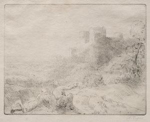 Een Oud Kasteel door Alphonse Legros